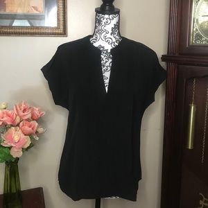 Solid Notch Neck Blouse